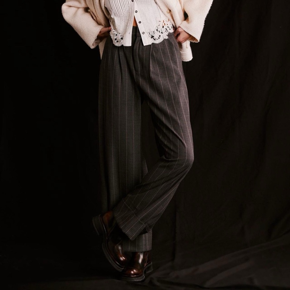 Free People Something about Elburg Striped dark gray trousers